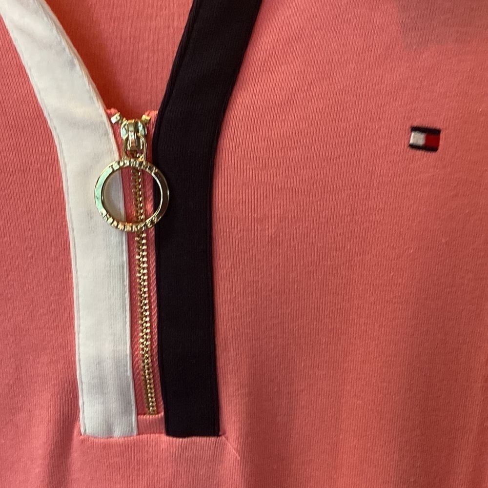 Sz M Tommy Hilfiger Pink Collared Shirt Dress LN! - Picture 5 of 7